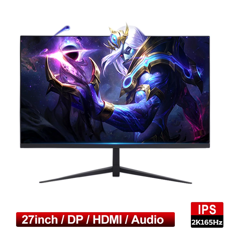 27 Inch PC Monitor 165Hz IPS LED Display QHD Desktop Gaming Gamer Computer Screen Flat Panel 2560*1440 HDMI-compatible/DP