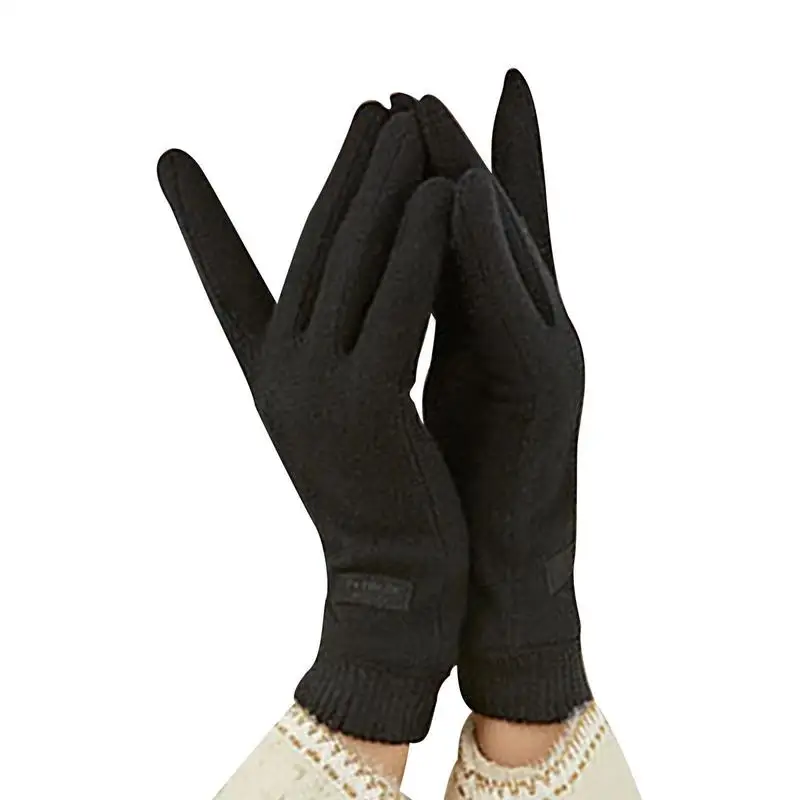 

Thermal Gloves Women Cashmere Gloves Thickening Warm Full Finger Heart Shape Touchscreen Design For Winter Riding Bike