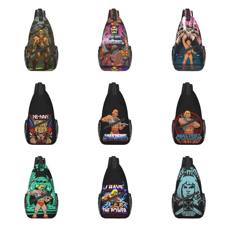 

Masters Of The Universe Team Sling Chest Bag Custom He-Man Eternia Shoulder Crossbody Backpack for Men Travel Hiking Daypack