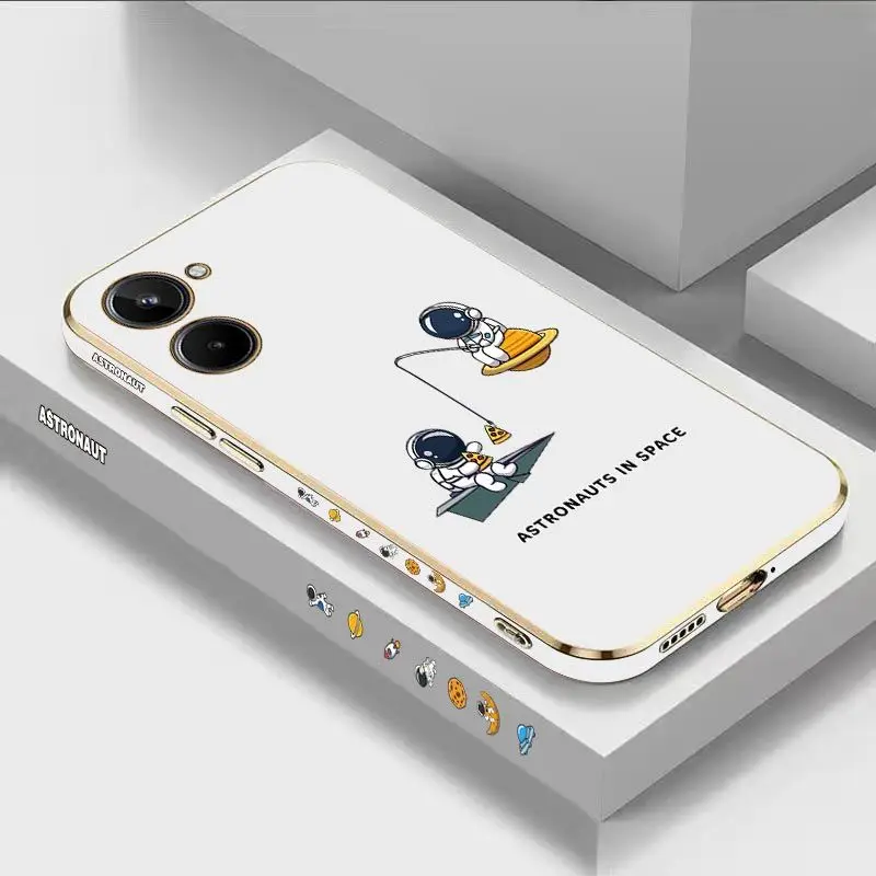 

Gluttony For Pizza Luxury Plating Phone Case For OPPO Realme 10 9 9i 8 8i 7 7i 6 Pro Plus C35 C30 C31 C25 C25S C20 C21Y Cover