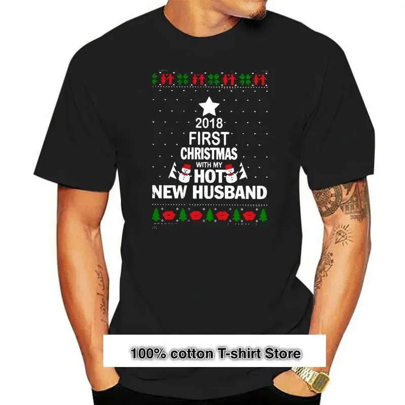 

Camiseta para hombre y mujer, camisa de la primera Navidad con mi nuevo marido, 2022
