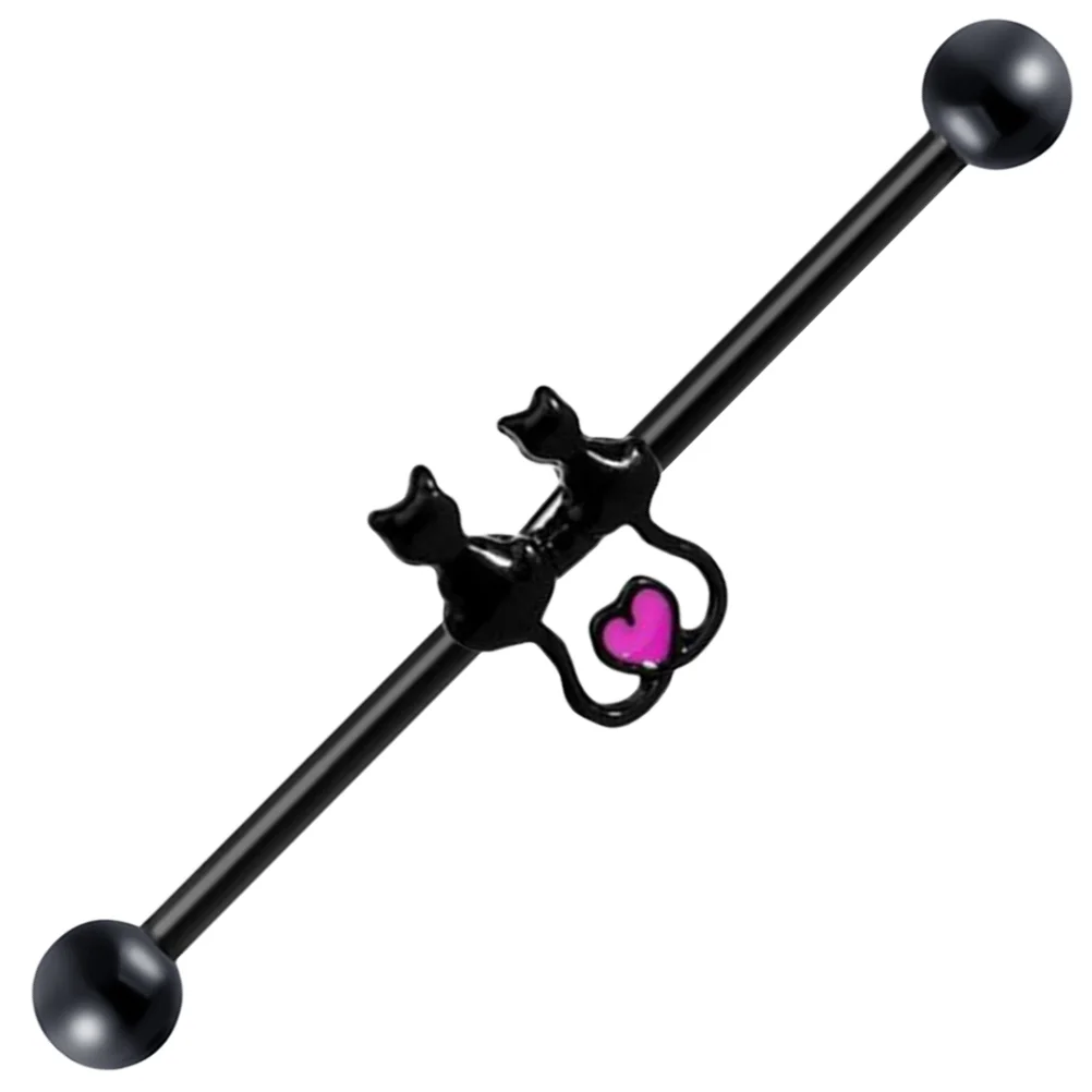 Промышленные серьги с изображением кота ювелирные изделия шпильки для пирсинга