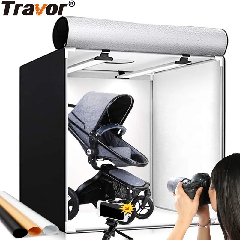 

TRAVOR Портативный светильник коробка 60 см фото софтбокс с 3 цвета фон для фотостудии светодиодный фотобокс для рабочего стола светодиодный ко...