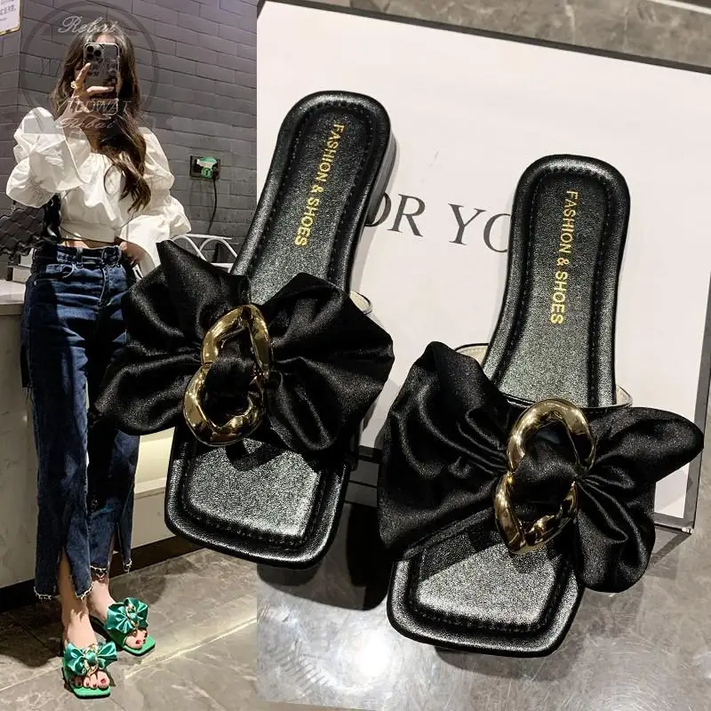 2022 New Women's Summer Slippers Women Sandals Fairy Wind Bow Fresh And Cute Flip Flops Fashion Casual Shoes Ladies 