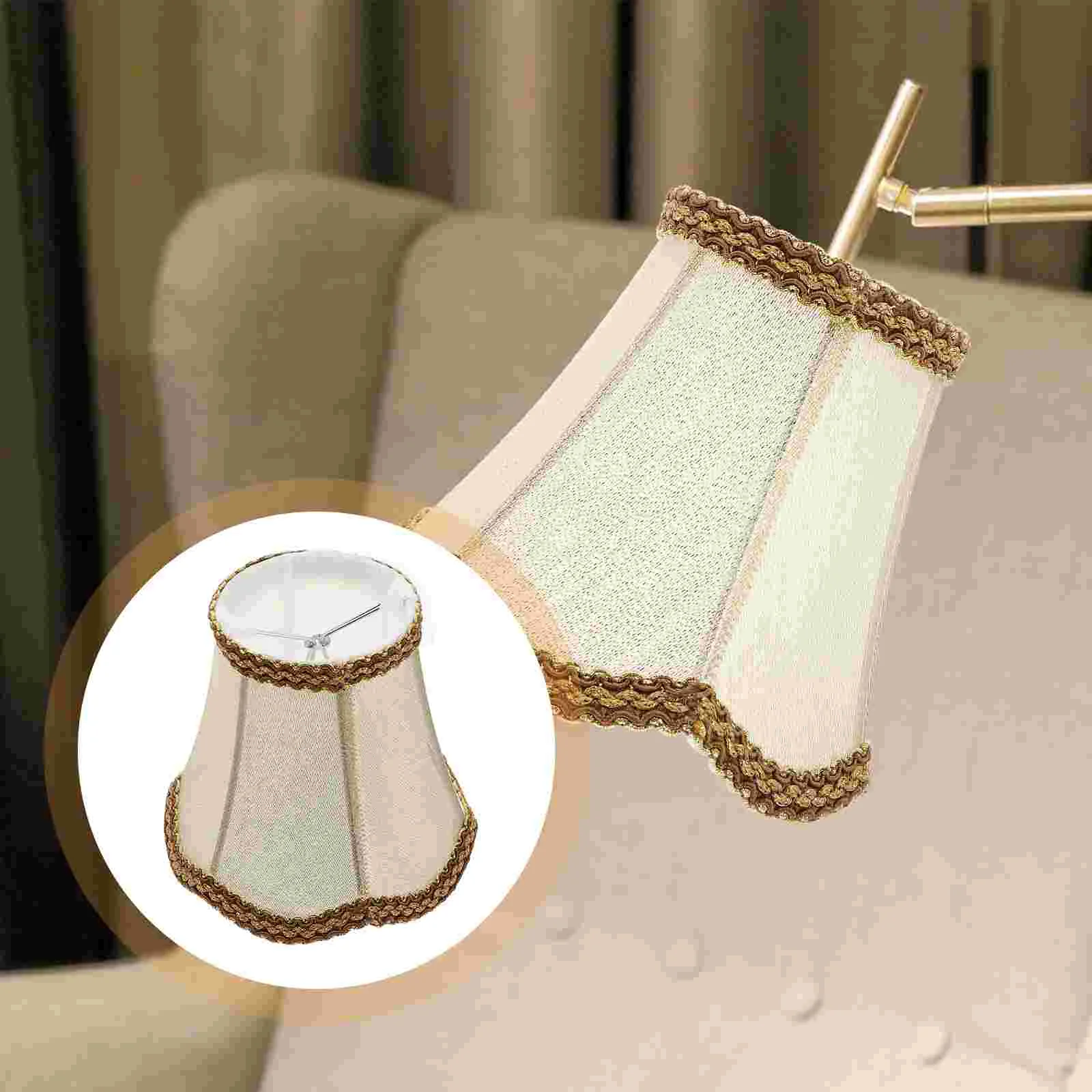 

Desktop Cloth Lampshade DIY European Style Fabric Lamp Shade Replacement Rustic Lamp Shade Protector Cover for Bedroom Home