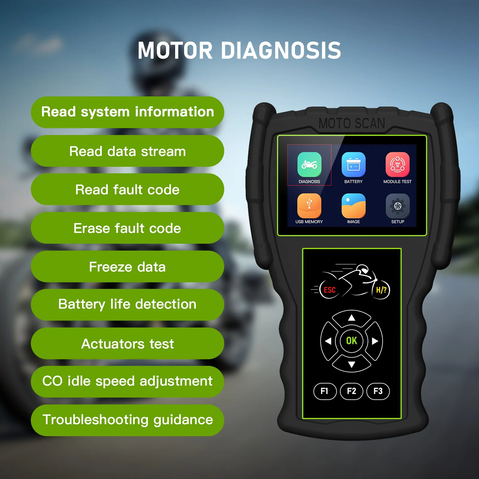 Диагностический сканер 2023 для мотоцикла D87 D88 функциональный диагностический