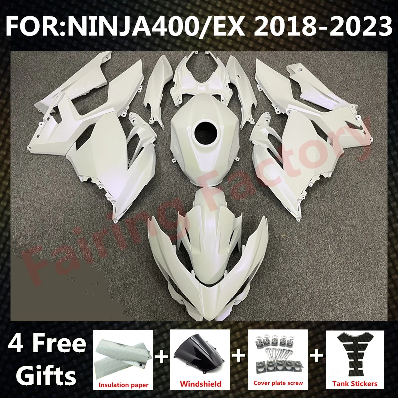 

Motorcycle Whole Fairings Kit fit For Ninja400 EX400 EX Ninja 400 2018 2019 2020 2021 2022 2023 fairing Bodywork set white