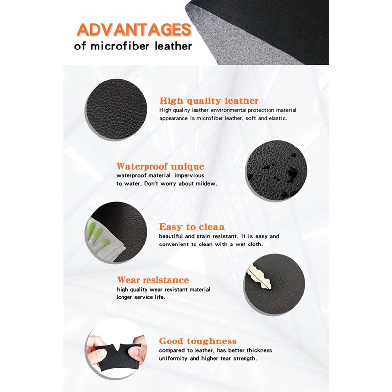 

For Honda Ridgeline 2009-2014 Microfiber Leather Car Interior 2Pcs Front Door Armrest Panel Cover Trim Black