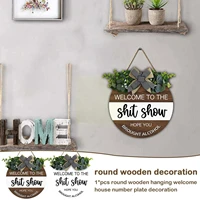 home wall decor accessories wooden welcome sign for outdoor front door wooden hanging plate decoration ornament garden farm b9v4