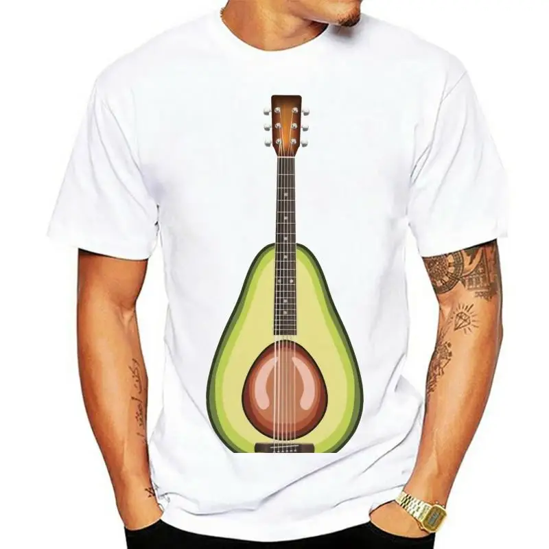 

Pride Avocado Guitar Shirt for Men Personalized Short Sleeves Heavy Cotton O Neck T Shirt