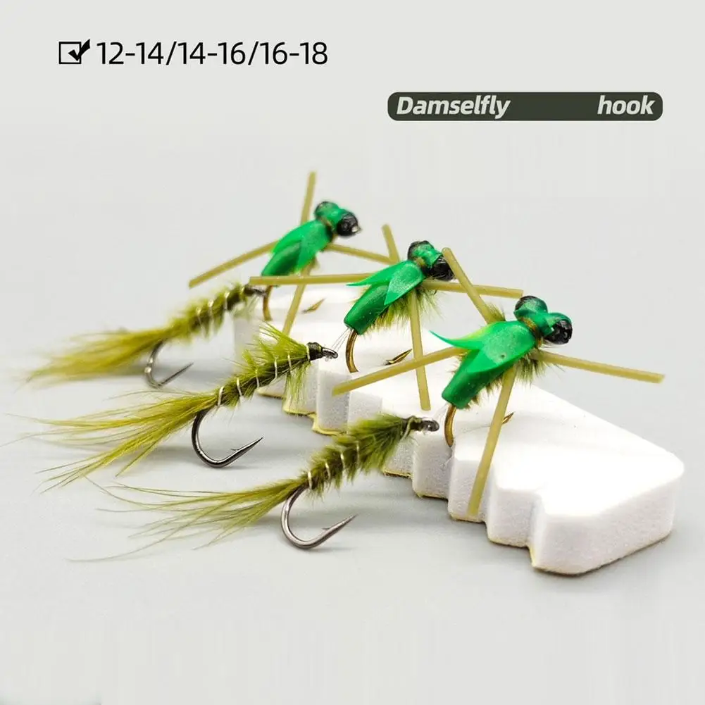4 шт. Damselfly Nymphs нахлыстовая рыболовная звезда глаз Марабу вспышка мишура спина