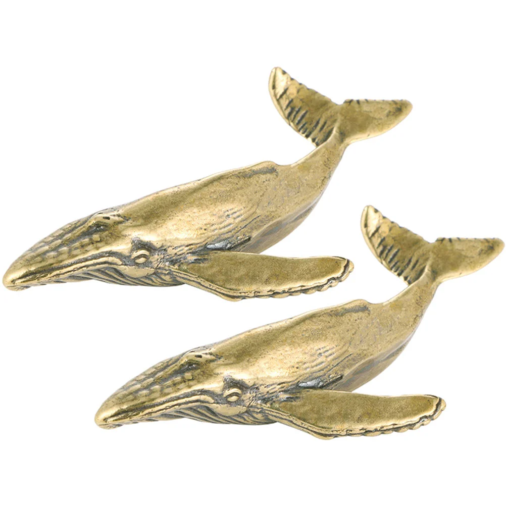 

Whale Copper Animal Figurines Figures Sea Mini Animals Decor Statue Statues Toys Miniature Toppers Cake Ocean Pet Brass