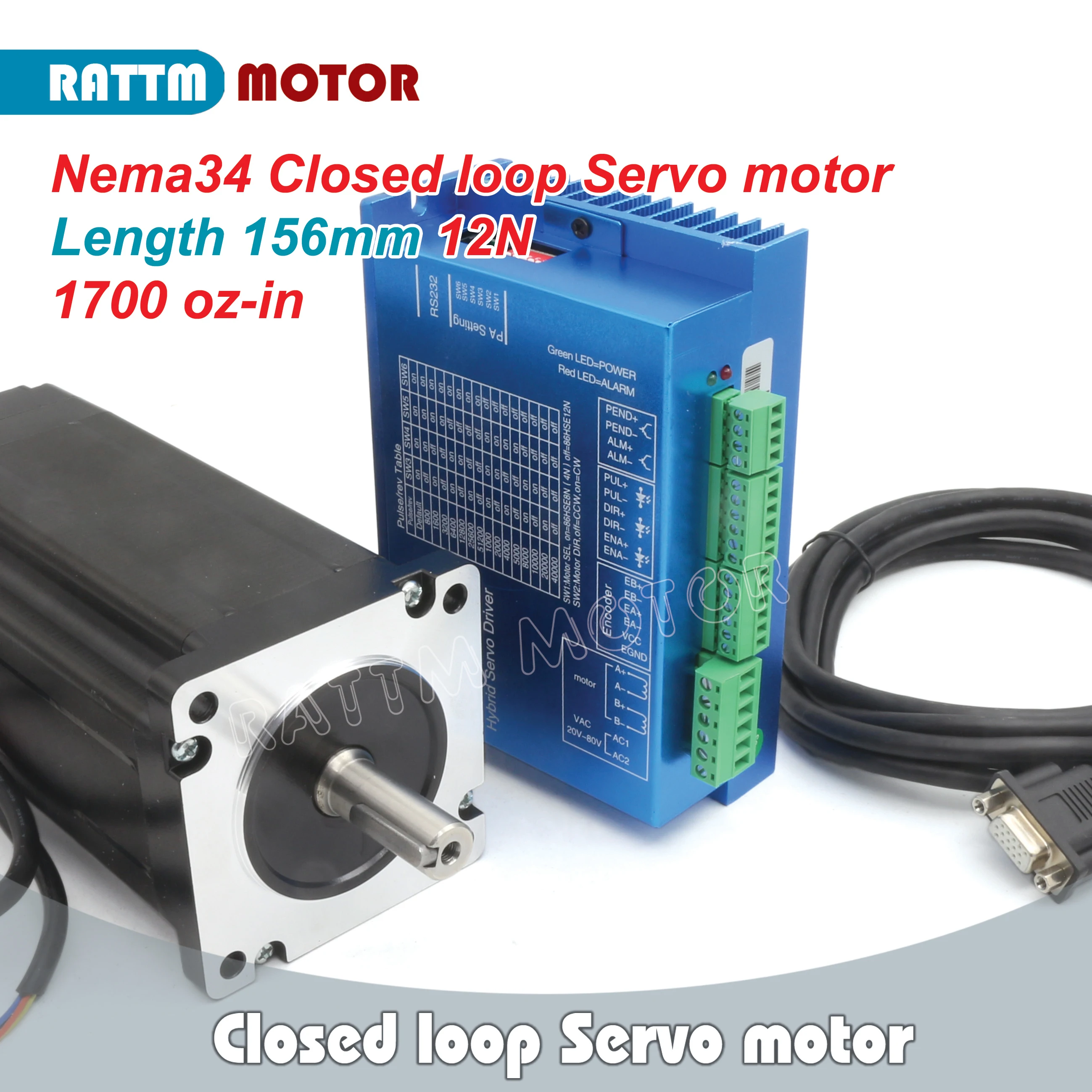 DE free НДС Nema34 L-154mm закрытый петля серводвигателя 6A Закрытая петля 12N.m & HSS86 Hybrid 8A Step серводвигатель