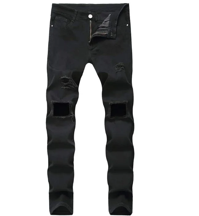 

Men's Jeans Ripped Skinny Distressed Destroyed Slim Fit Fashion Stretchy Knee Holes Denim Pants Clothing