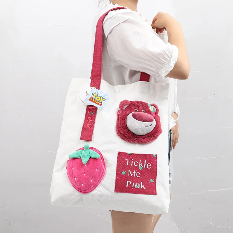 

Холщовая Сумка с мишкой из мультфильма «клубника»