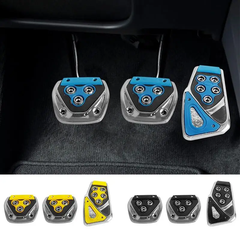 

Car Anti Slip Pedal Cover No Drilling Brake Pedal Pad Cover No Drill Aluminum Pedal Covers Anti-Slip Brake And Accelerator Pedal