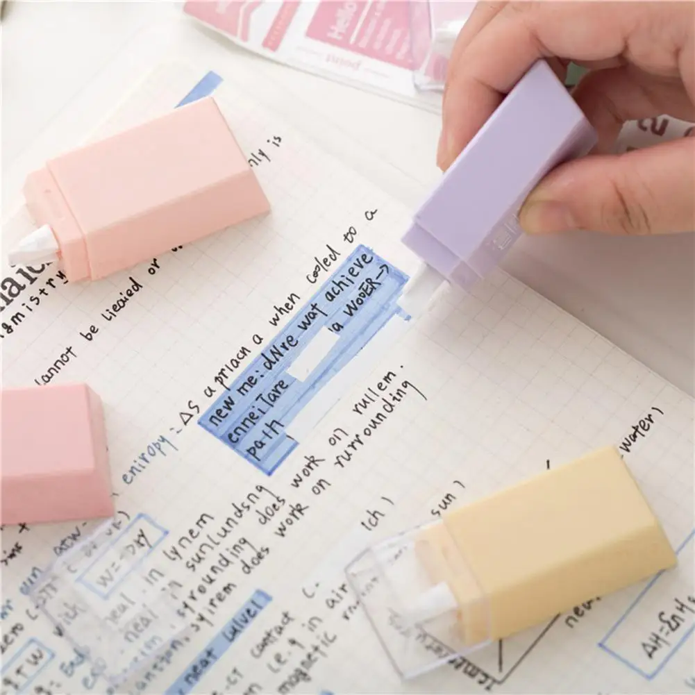 

6Pcs Smooth Sliding Cuboid Correction Tape PS Correct a Mistake Mini Correction Roller Eye-catching Correction Tape