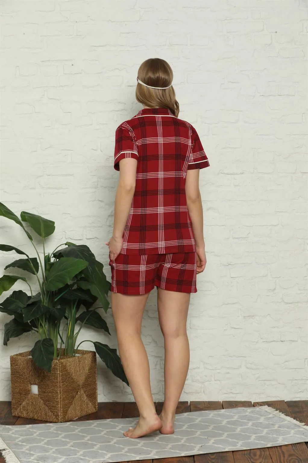 

Fashion Cartoon Women 'S 100 Cotton Combed Cotton Short Sleeve Shorts Pajamas Suit 4317