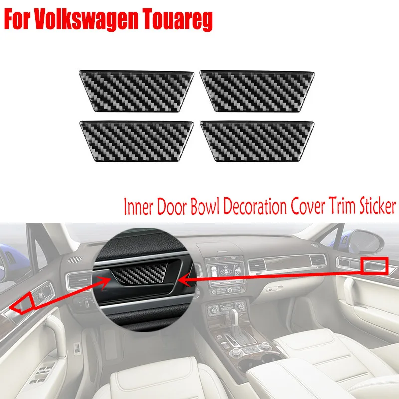 

Автомобильные аксессуары из углеродного волокна для Volkswagen VW Touareg 2011-2018, внутренняя дверь, чаша, декоративная крышка, отделка, наклейка