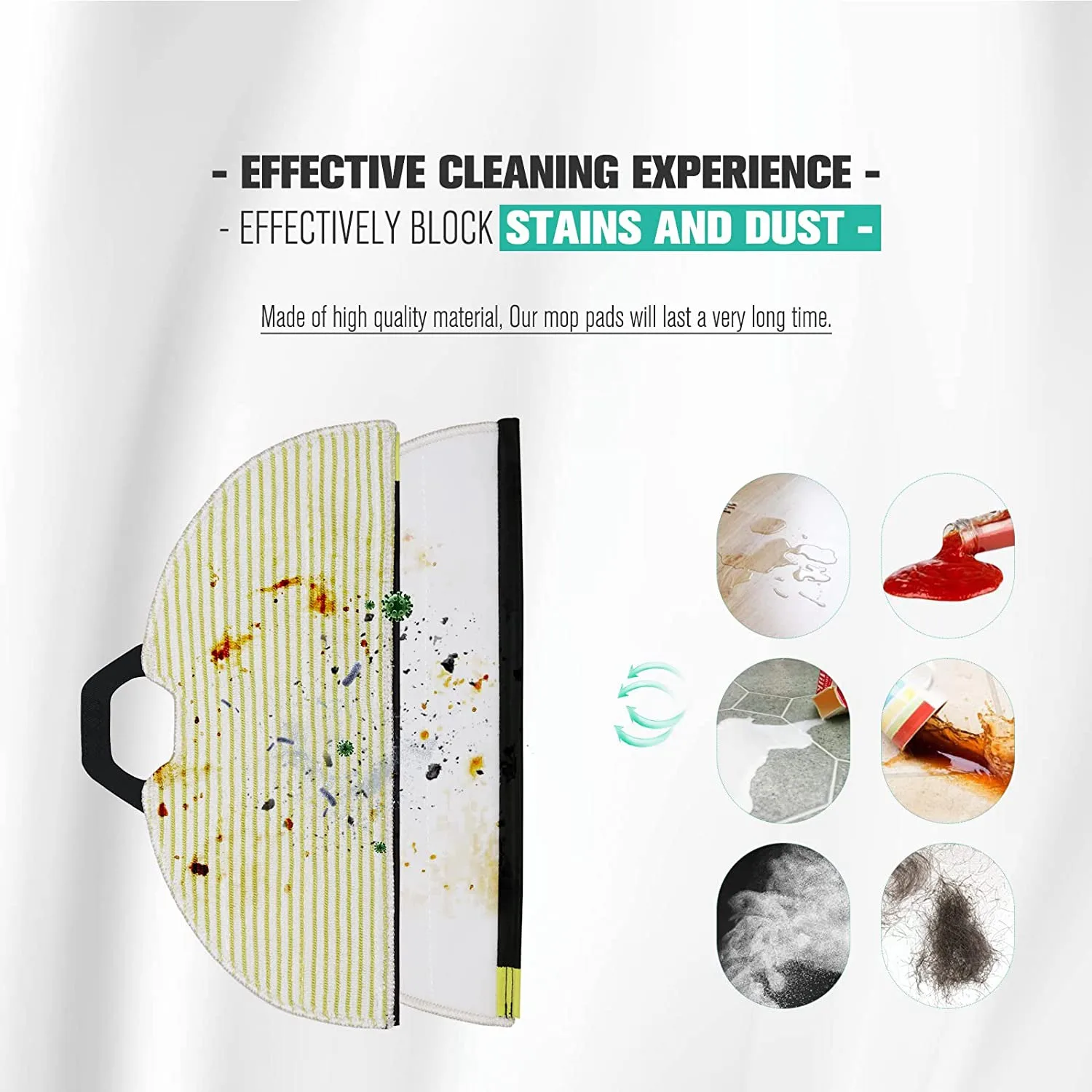 Replacement Parts Kit Side Brushes Filters Cleaning Mop Pads for Shark RV2001WD AV2001WD Robot Vacuum Accessories