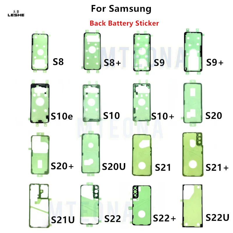 2Pcs Waterproof Back Battery Glass Cover Sticker Adhesive Tape For Samsung Galaxy S8 S9 S10 S10E S20 S21 S22 Plus Ultra S20Fe