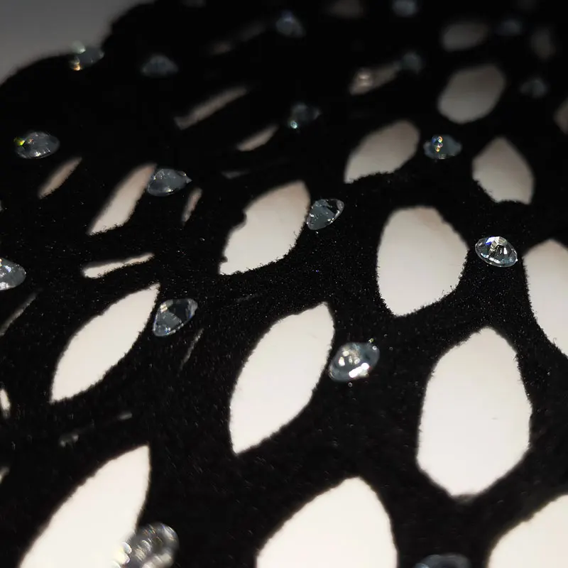 Стильные пикантные женские высокие чулки до бедра с блестками Стразы ажурные