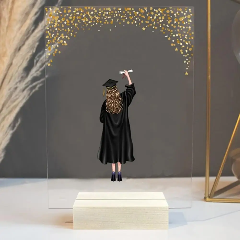 

Eye-catching Non-fading Eco-friendly Graduation Season Girl Image Ornament Collectible Girl Image Plaque Festival Prop