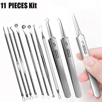 professional blackhead removal set stainless steel blackhead acne clip extractor black head pimple tweezer facial pore cleaner