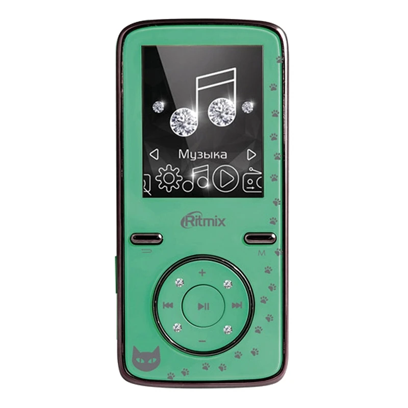 MP3 плеер RITMIX RF-4850 8Gb Mint (Частота 20-20000 Гц 32 Ом Жк дисплей 8 Гб + MicroSD стерео разъем 3 5 мм)