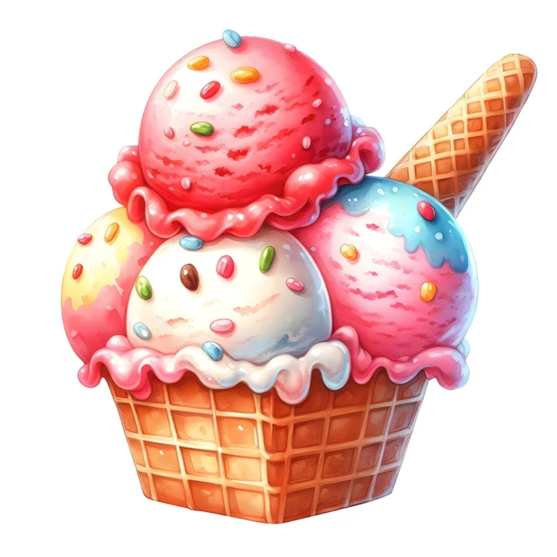 

Летняя наклейка с мороженым QT18