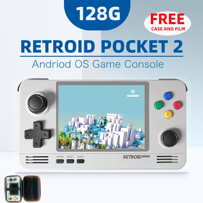 

Tolex Retroid Pocket 2 3.5Inch IPS Screen Retro Video Game Console Android Dual System HD Output Handheld Game Players Free Case