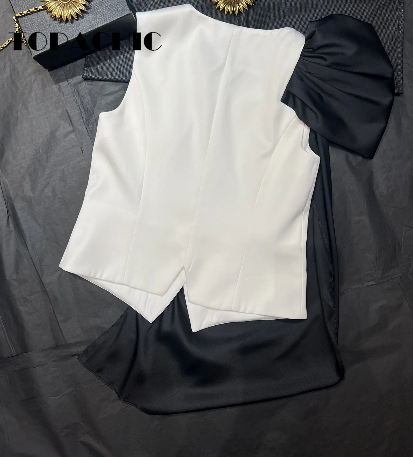 Женский винтажный однобортный жилет с v-образным вырезом и цветной лентой