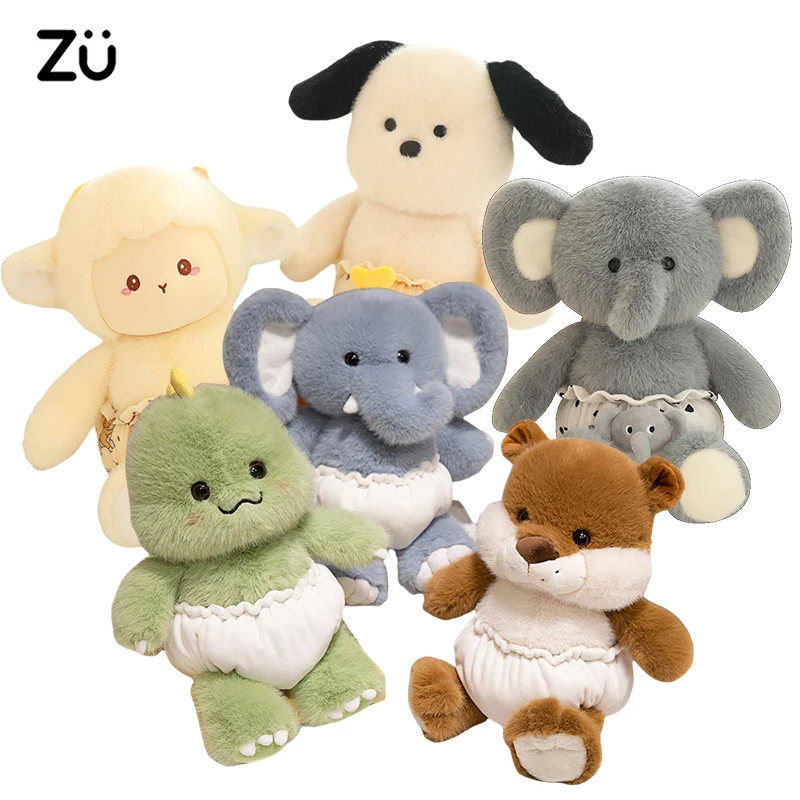Новинка 2025 года милые плюшевые подушки со слоном динозавром выдрой овцом мягкие