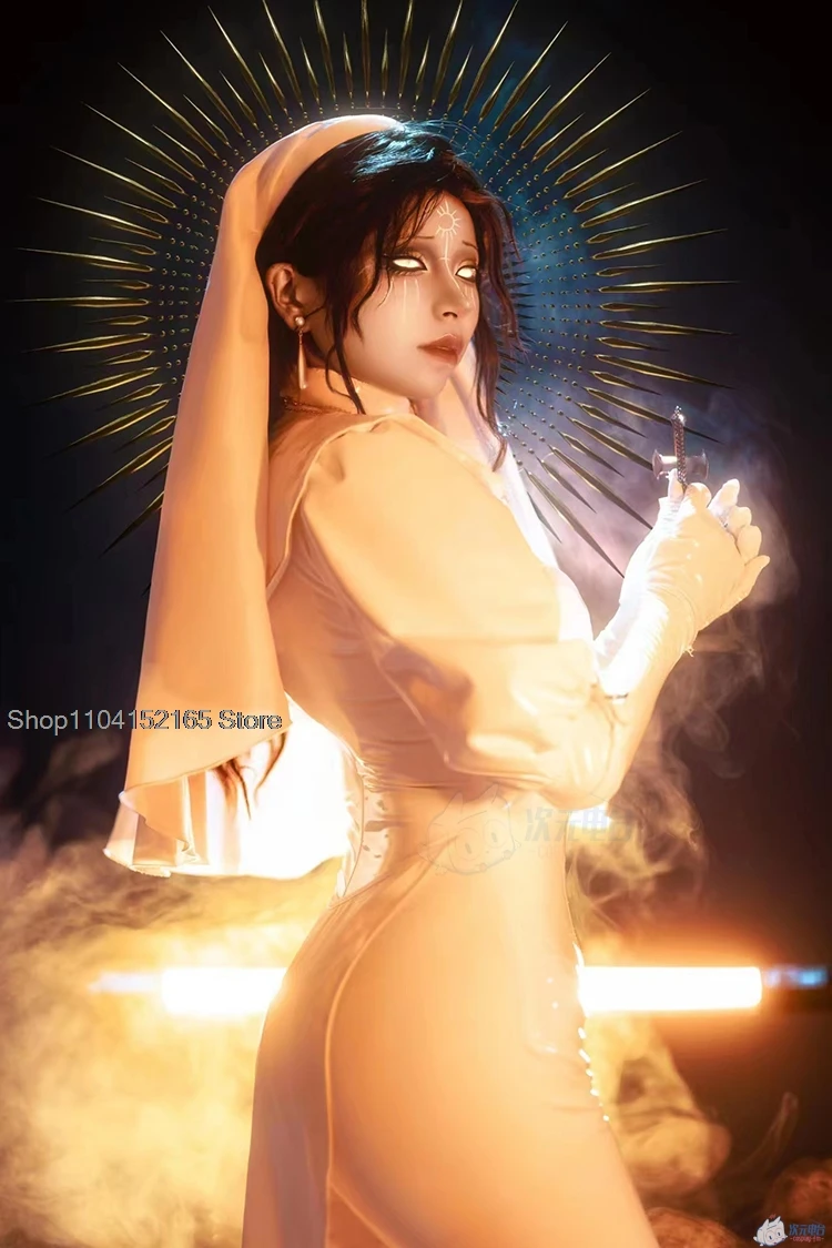 Аниме оригинальный дизайн Chowbie Nun косплей костюм монахиня белый черный