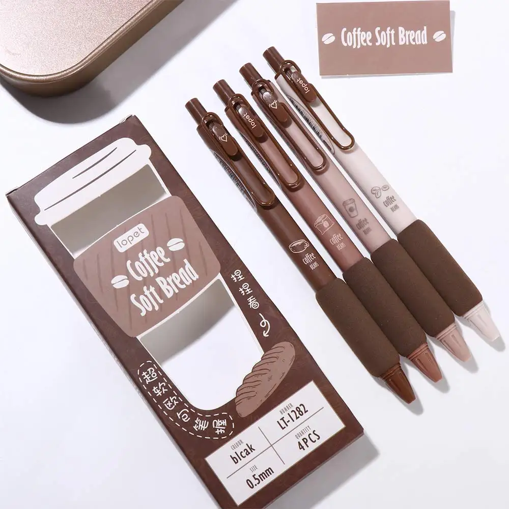 

Supplies Black Ink Students Stationery Coffee Color Ballpoint Pen Soft Bread Gel Pen Set Neutral Gel Pen Writing Pen