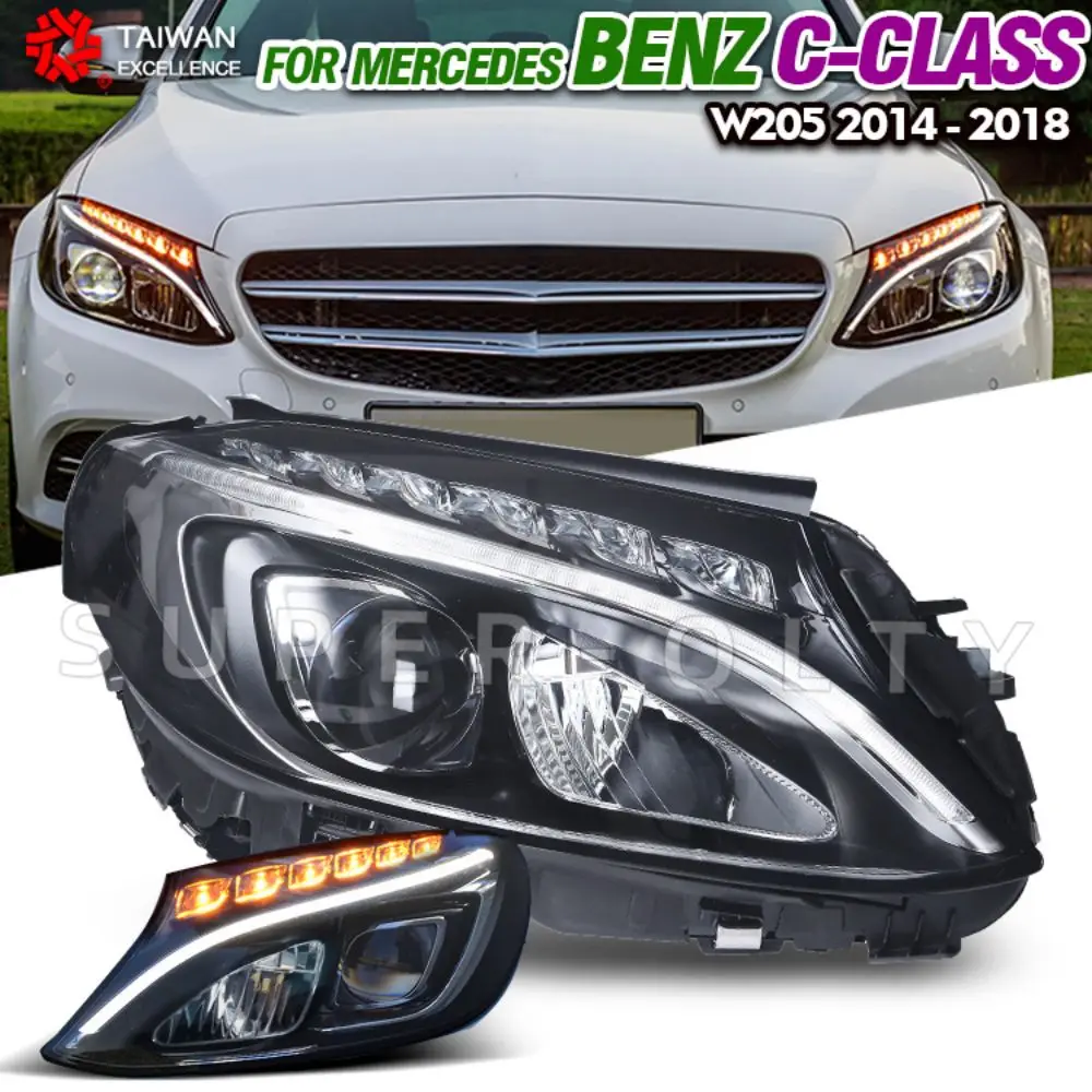 

Super Q Car Headlamp Front Headlight For Mercedes Benz C Class W205 Head lamp A2059067303 A2059067403