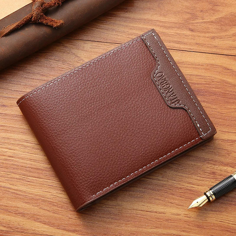 

New Men's Wallet Short Multi-function Fashion Casual Draw Card Wallet Card Holders For Men Cardholder Bags With Free Shipping