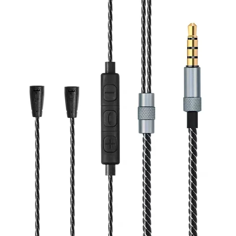 

New Headphone Upgrade Cable IE80s IE80 IE8i IE8 With Microphone + Volume Adjustment Headphone Replacement Cable