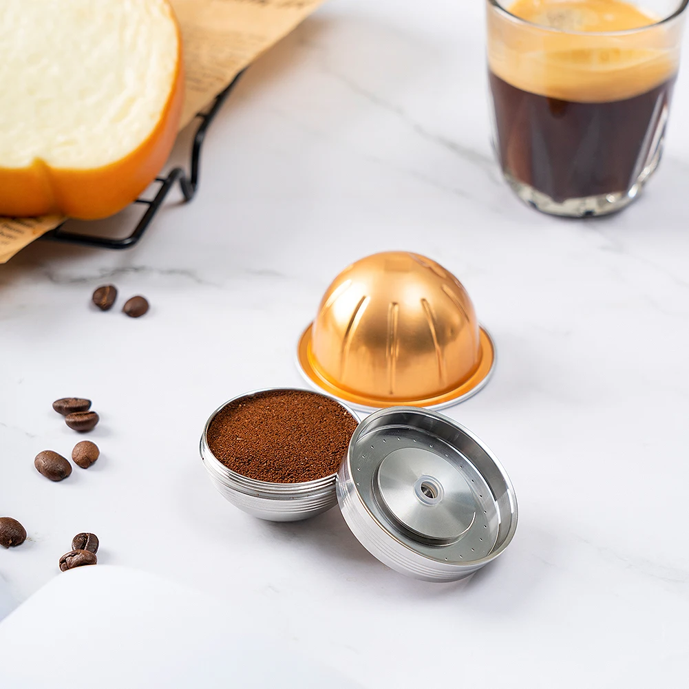 

Stainless Steel Reusable Capsule Refillable Coffee Filter Pods for Vertuo Next for Home Kitchen Coffe Accesories