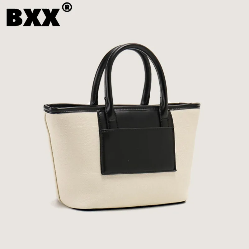 

[BXX] Fashion Women's Leather Handbag Contrast Color Patchwork Zipper Large Capacity One Shoulder Crossbody Bag 2023 New 8CY744