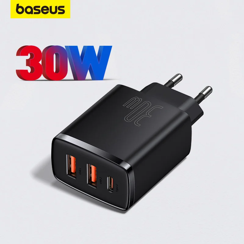 

Baseus 30W USB Charger QC3.0 PD3.0 C Type PD Fast Phone Charger for iPhone 14 13 12 Pro Max Xiaomi Samsung Quick Charge 3 Port