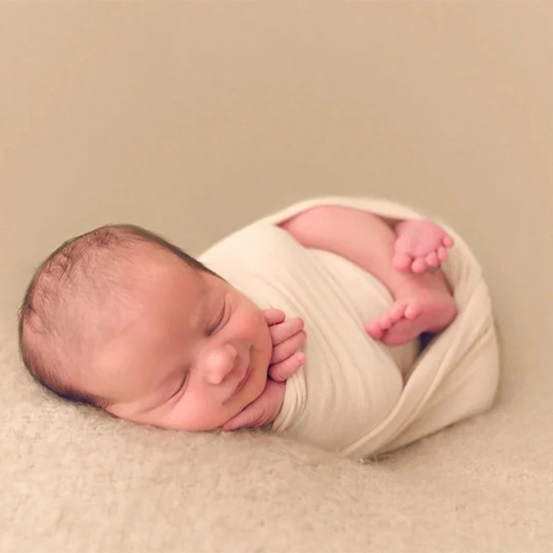 

Baby Receiving Blanket Infants Sleeping Stretch Swaddle Wrap Newborn Photography Props Backdrop Accessories