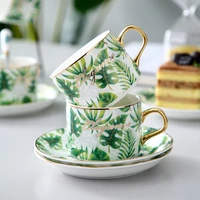 english ceramic coffee cup and saucer set afternoon tea cup and saucer creative small fresh gold handle coffee cup coffee set