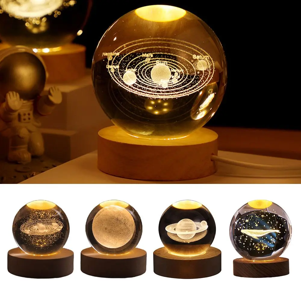 

Gift Bedroom Decor Round Home Decor Moon Solar System Projectors Lamp LED Lights