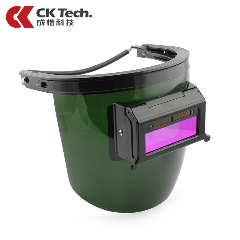 Фото CK Tech Solar Automatic Darkening Welding Mask Large View Anti-bake Face Protection Solar Power Welding Face Shield With Helmet №1