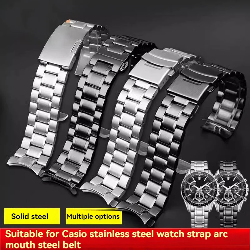 Ремешок для часов из нержавеющей стали с изогнутым концом 22 мм Seiko Citizen Casio EFV-540