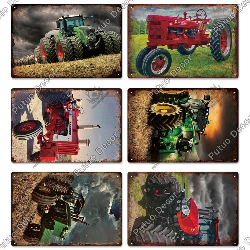 Putuo Decor Agricultural Vehicle Retro Tin Sign Vintage Metal Sign Decorative Plaque Garage Farm Pub Living Room Wall Decor images - 6