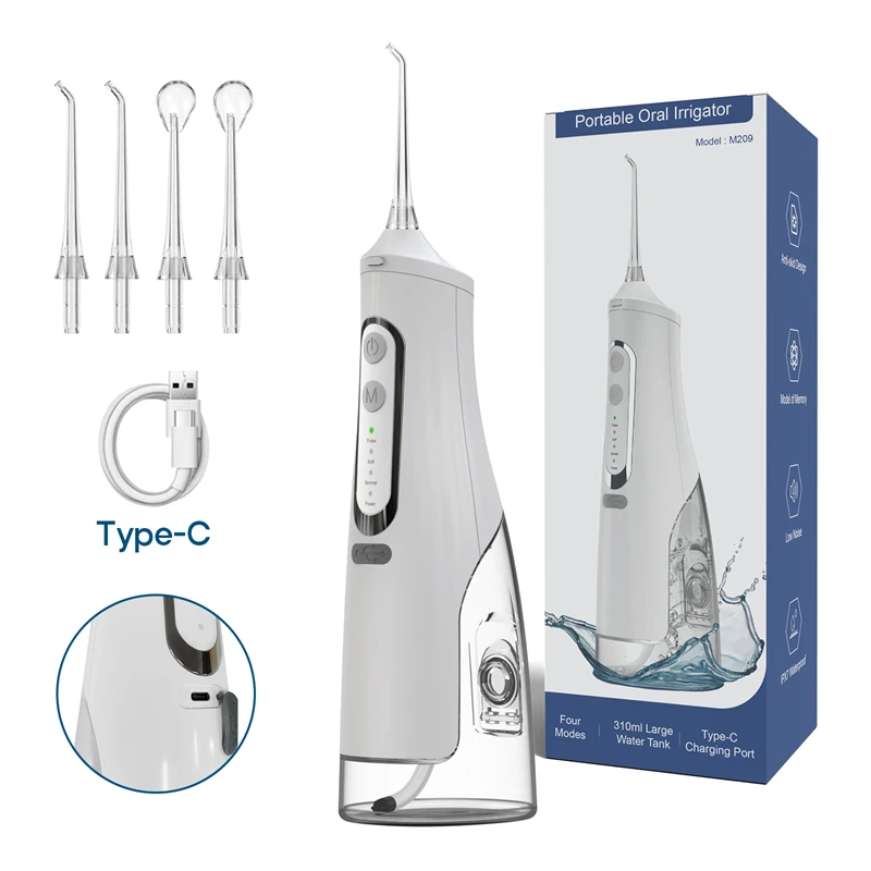 

Teeth Whitening of Irrigator Dental Portable Cleaning Tools with USB Rechargeable Floss Teeth Whitener of Tartar Remover IPX7