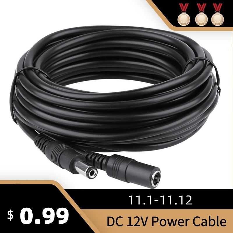 Cable de extensión de alimentación DC12V, conector macho a hembra de 2,1x5,5mm...