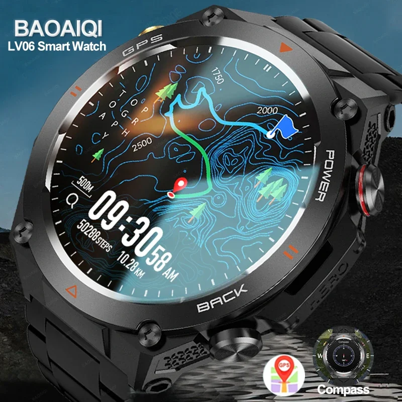 Смарт-часы LV06 с компасом GPS фонариком и поддержкой Bluetooth